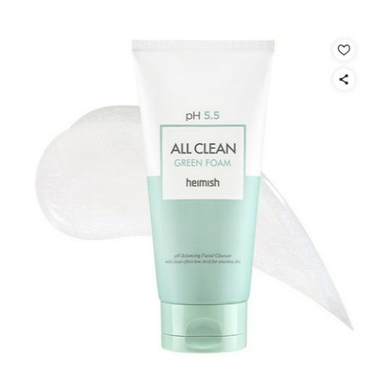 HEIMISH All Clean Green Foam Mild Low pH Cleanser Hydrating Facial Wash 150g