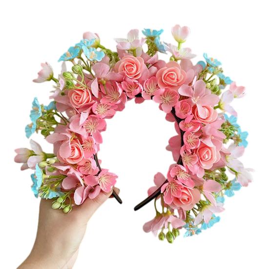Rutschfestes Blumen-Stirnband für Mädchen, Bequeme, Flexible Haar-Accessoires mit Kunstblumen, Traditionelle Nationale Haarnadel für Hanfu-Party