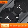 Car Sticker Tesla 2Pcs Car Non Slip Water Cup Pad For Tesla Model 3 Model Y ModelS ModelX  2017 2018 2019 2020 2021 2022 2023 In