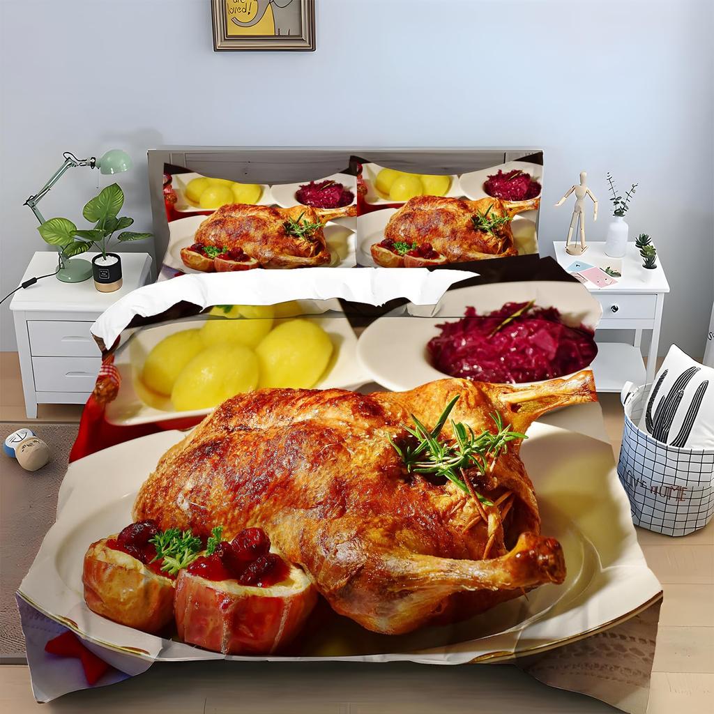 Turkey Duvet Covers for Kids Boys Girls Quilt Covers Queen Lightweight Down Room Decor 2 Pillowcases 1 Duvet Cover No Comforter