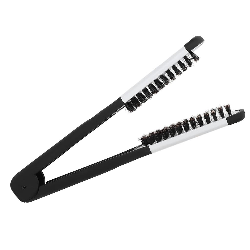Double Brushes Comb, Clamp Hair Brush Double Sided Brush Hair Straightening DIY Salon Hairdressing Hair Straightener Dual Brush Comb Clamp Hair