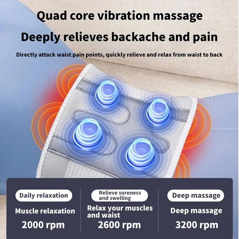 Electric Heat Pad Electric Lumbar Massage Belt Hot Compress Lumbar Brace Therapy Waistband Heat Waist with Vibration Massage