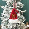 Mini Letter Christmas Hat Christmas Tree Pendant Decorations Hanging Ornament Cute Plush Velet Santa's Hat Christmas Home Decor