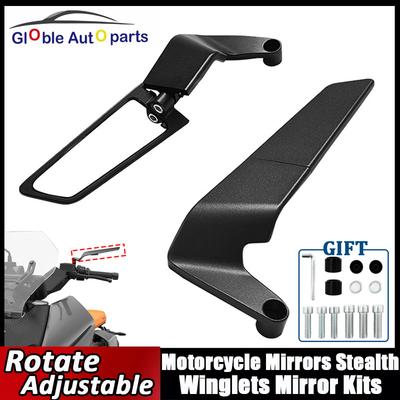 Para YAMAHA MT03 MT07 MT09 MT10 XMAX KTM BMW S1000R Espelhos de Motocicleta Espelhos Alargadores Stealth Kits de Espelho Para Rodar Espelhos Ajustáveis