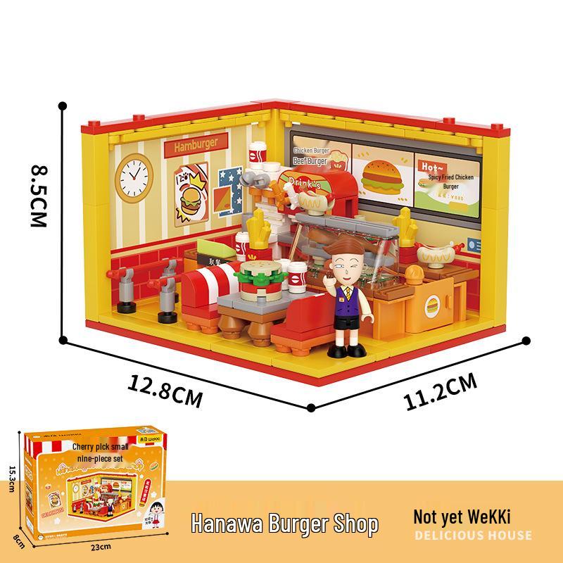 

Чиби Маруко-чан Уличная модель: Набор строительных блоков «Бургер, Десерт, Суши, Рамен»