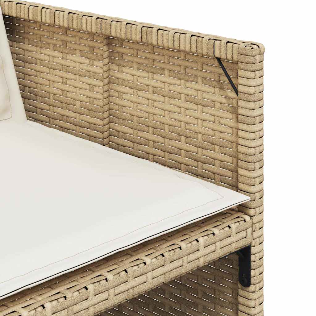 Vidaxl 15-Cz. Garden Furniture Set With Cushions, Beige, PE Rattan