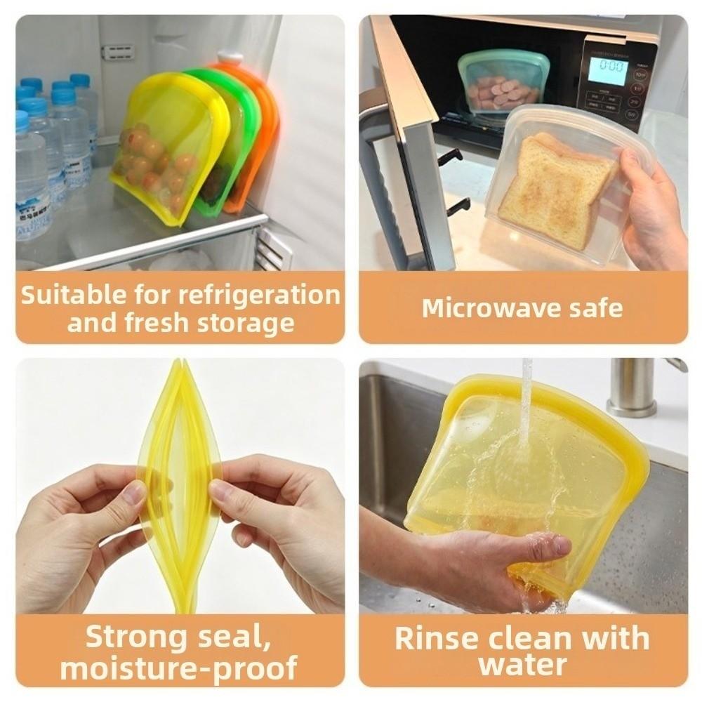 800ml Reusable Freezer Bag Stand Up Meal Prep Bag New Food Storage Bag Travel Use
