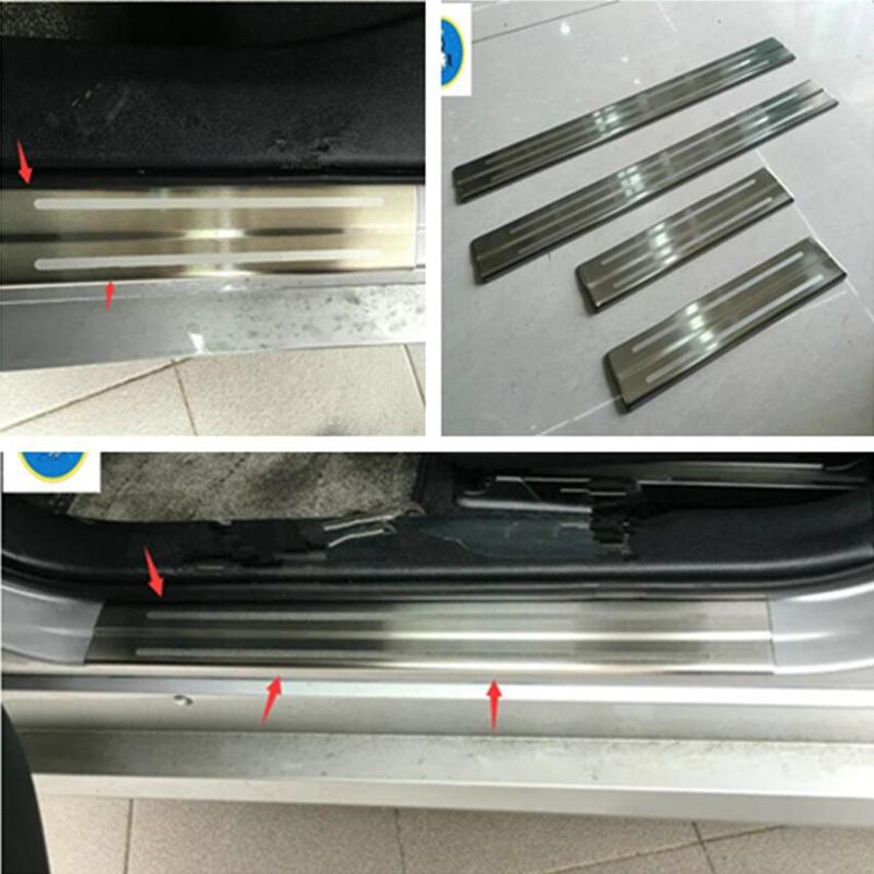 Stainless Steel Auto Inner Door Scuff Plate Door Sill Protector Kit Cover Trim Accessories For Toyota Prius Prime PHV 2017 2018