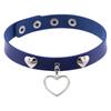 Punk Heart Rivet Choker, Heart Shape Rivet PU Leather Clavicle Neck Collar
