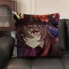 Cute Hu Tao Genshin Impact Cushion Cover Natural Linen Organic Fabric Double-Sided Printing Sofa Home Decor Gift Pillow Case
