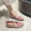 Fashion 2025 Solid Color Mesh Mary Jane Shoes Size Female Summer Footwear Non-slip Breathable Loafers Woman Ballet Shoes