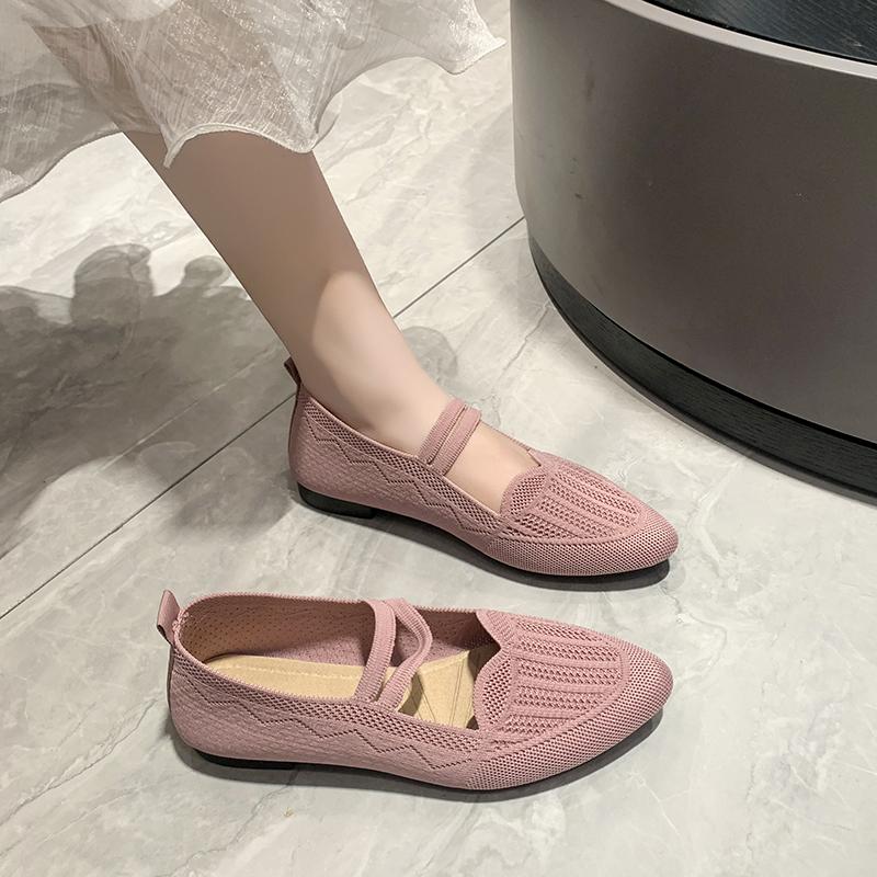 Fashion 2025 Solid Color Mesh Mary Jane Shoes Size Female Summer Footwear Non-slip Breathable Loafers Woman Ballet Shoes