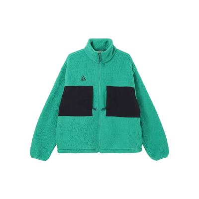 ACG Vardaglig Sport Fleece Varm Färgblock Ståkrage Jacka Herr Jackor Grön CT2950-370