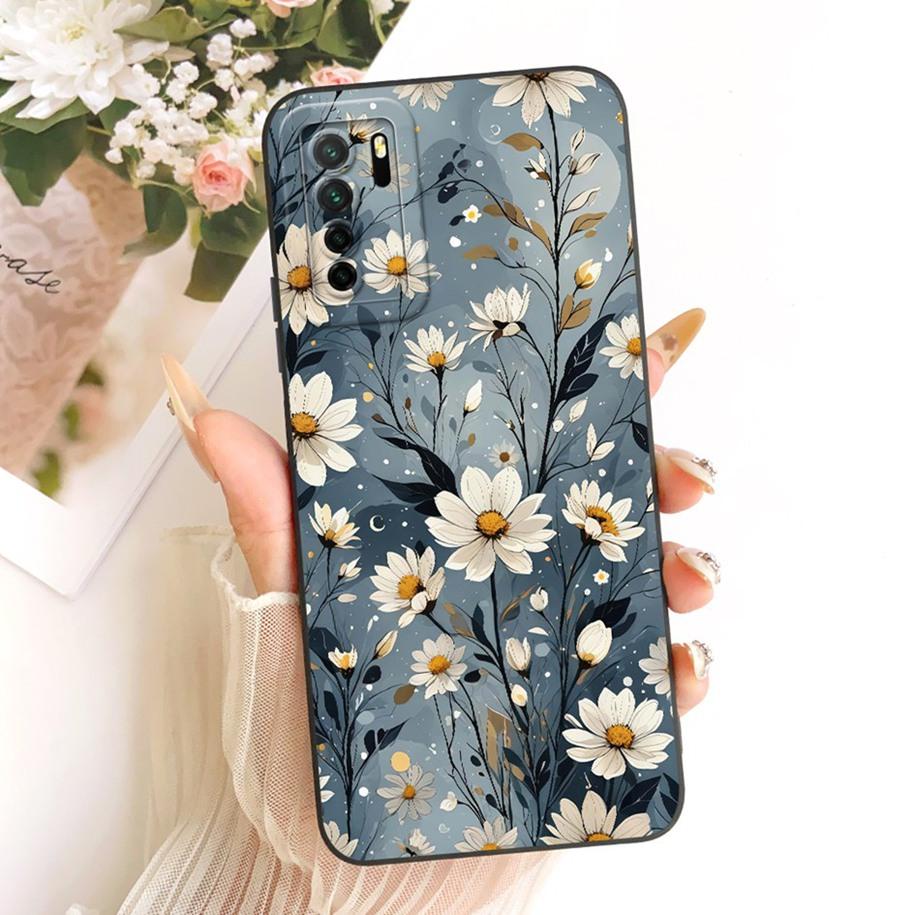 For Huawei Nova 7 SE Case P40 Lite 5G Cover CDY-NX9B CDL-AN50 Shockproof Silicone Fashion Flower Soft Shell For Honor 30S Bumper