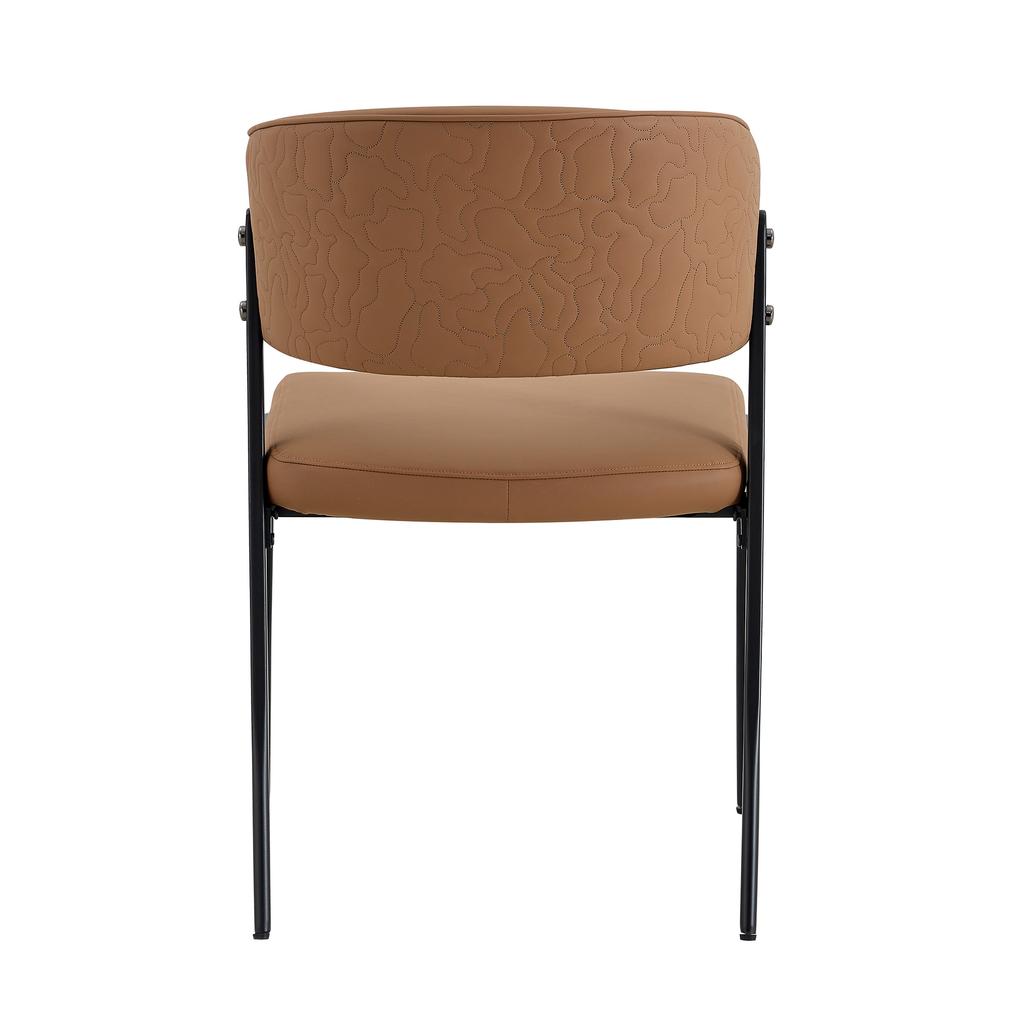 Dining Chair Set of 2 Modern Upholstered with Metal Frame, Ergonomic Backrest, Faux Leather Chair for Dining Room Living Room Kitchen - Chair Only