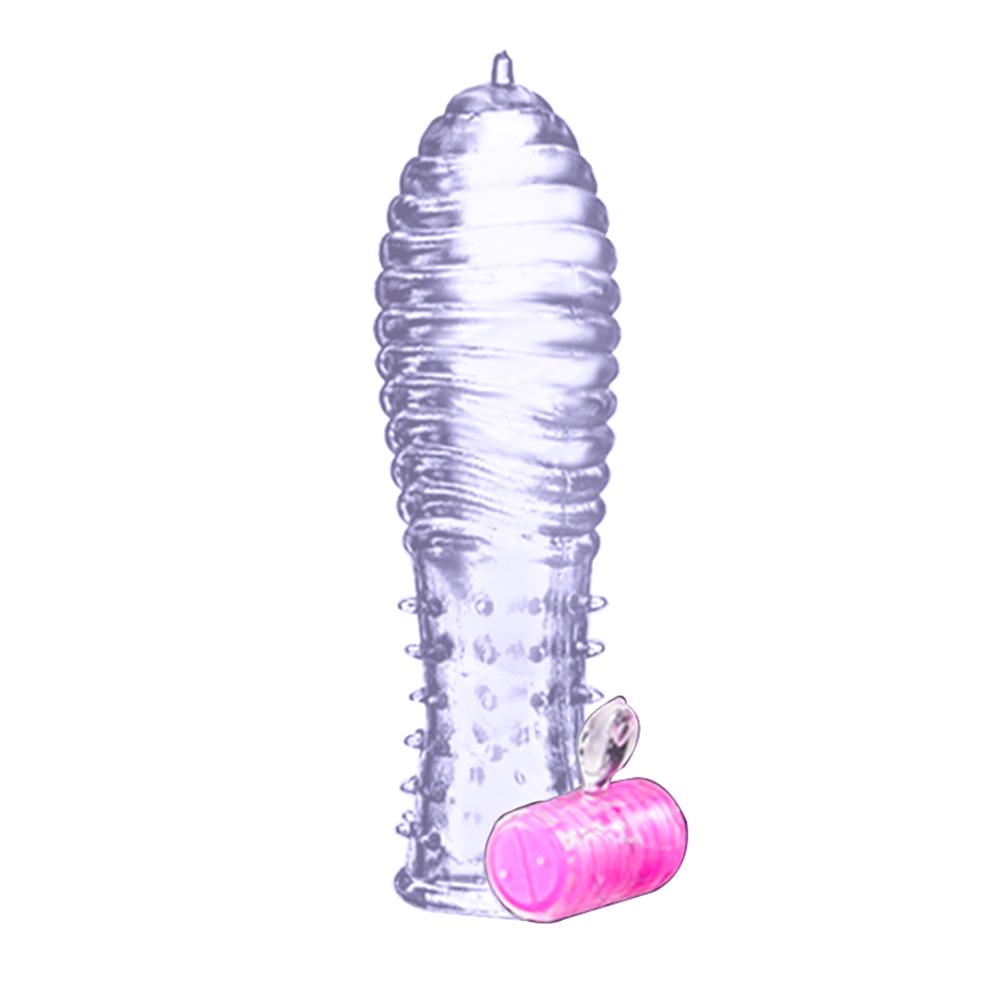 Vibrator Penis Lock Condom Ring Thread Sleeve Dotted Sex Toy