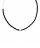 Alleun Silver 925 Silver Ball Onyx Natural Stone Rondelle Silver Necklace