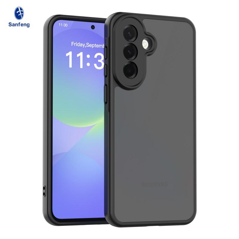 

Suitable GalaxyA57 Protective Case A26 Phone A37 Skin-feeling PC+TPU Drop Resistance Fine Hole Matte Shell A15 5G-4G чёрный