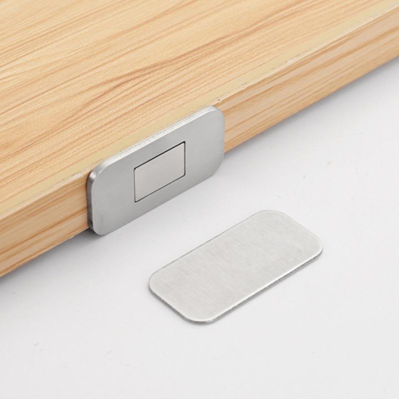Durability Stainless Steel Door Stoppers for Cabinets Powerful Magnets Wardrobe Adhesive Mount Simple Setups