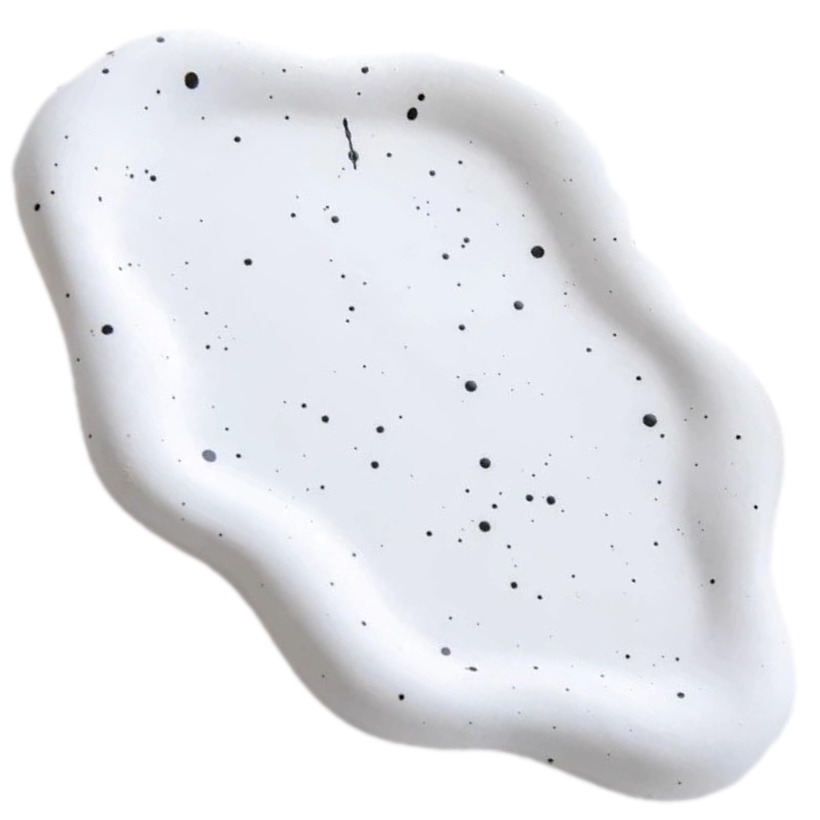 

Rubonarie Accessory Tray, Cloud-Shaped, Ceramic, White, Scandinavian Style, Jewelry Tray, Small Item Holder (White)