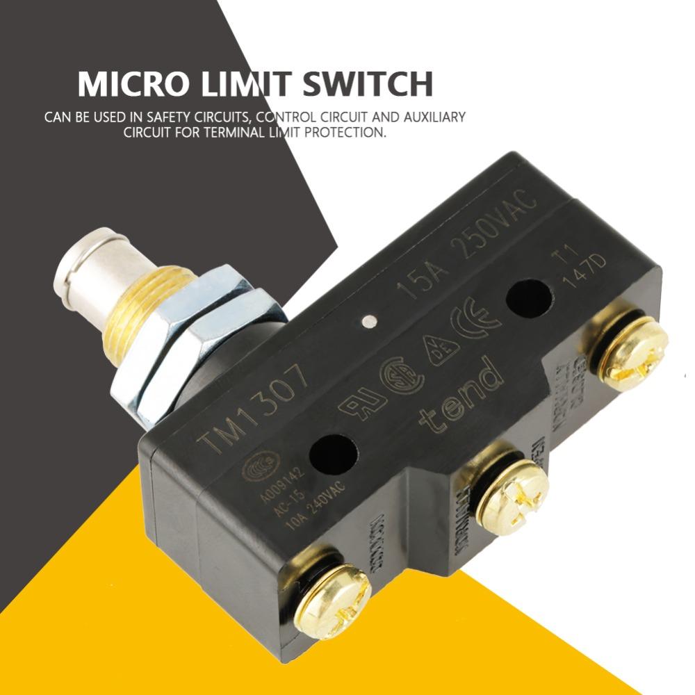 250V 15A Micro Limit Switch Panel Mount Parallel Roller Plunger Plunger Actuator  Garage Equipment