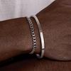 Men's 2pcs Set Simple Fashion Cuban Snake Link Chain Bracelet Stainless Steel Open Cuff Bangle Punk Hip Hop Jewelry Set Gifts