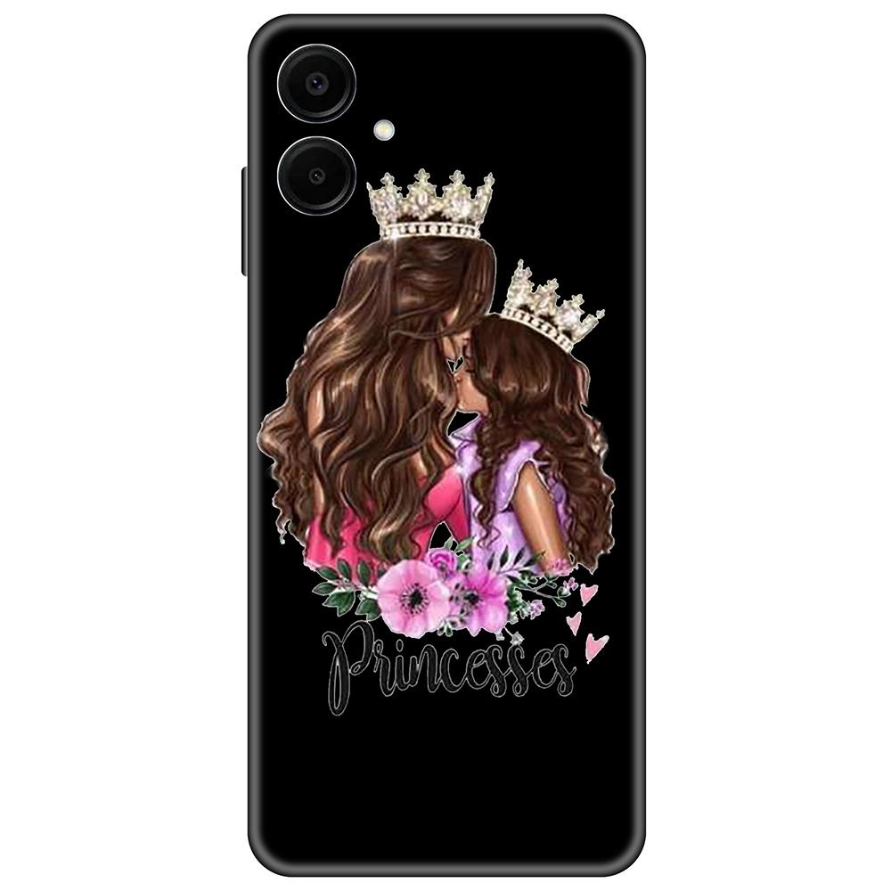 for Samsung Galaxy A06 Black Case Cute Luxury 6.7inch Cases on GalaxyA06 Soft tpu Cover shockproof Bumper