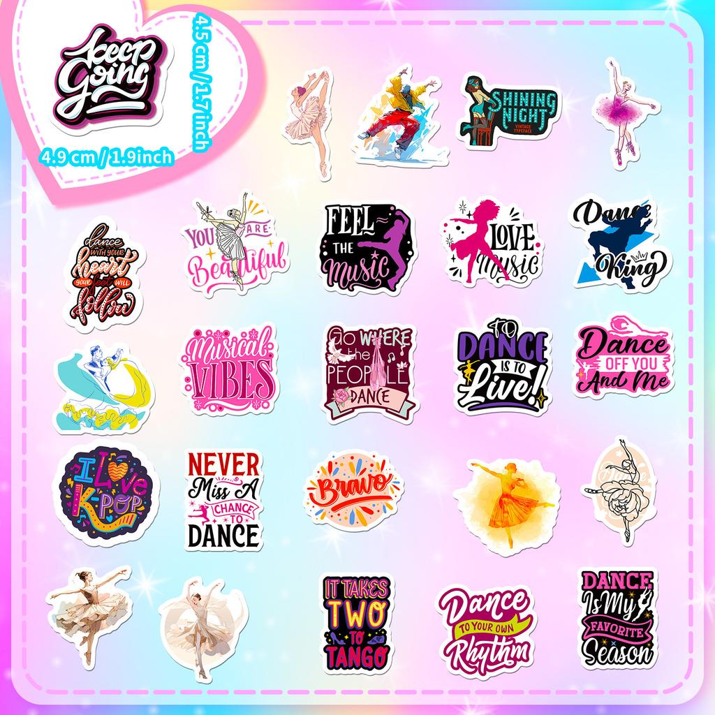 50 Dance Stickers Inspirational Ballet Dance Girl Ins Wind Dance Girl Girl Hand Account