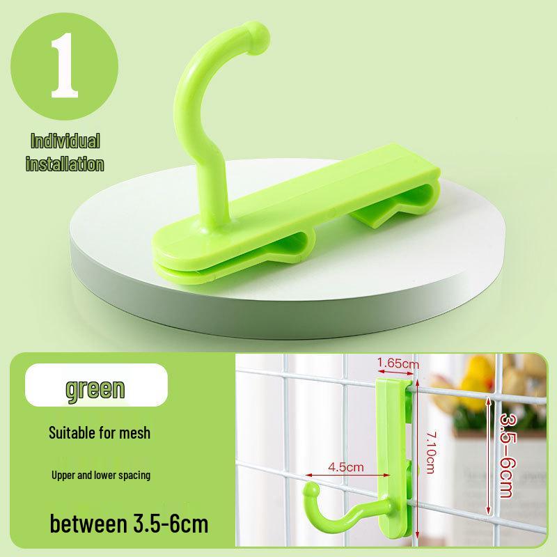 Nail-Free Grid Panel Hook for Wire Mesh Shelves - No-Drill Wall Storage Hooks for Kindergarten Display