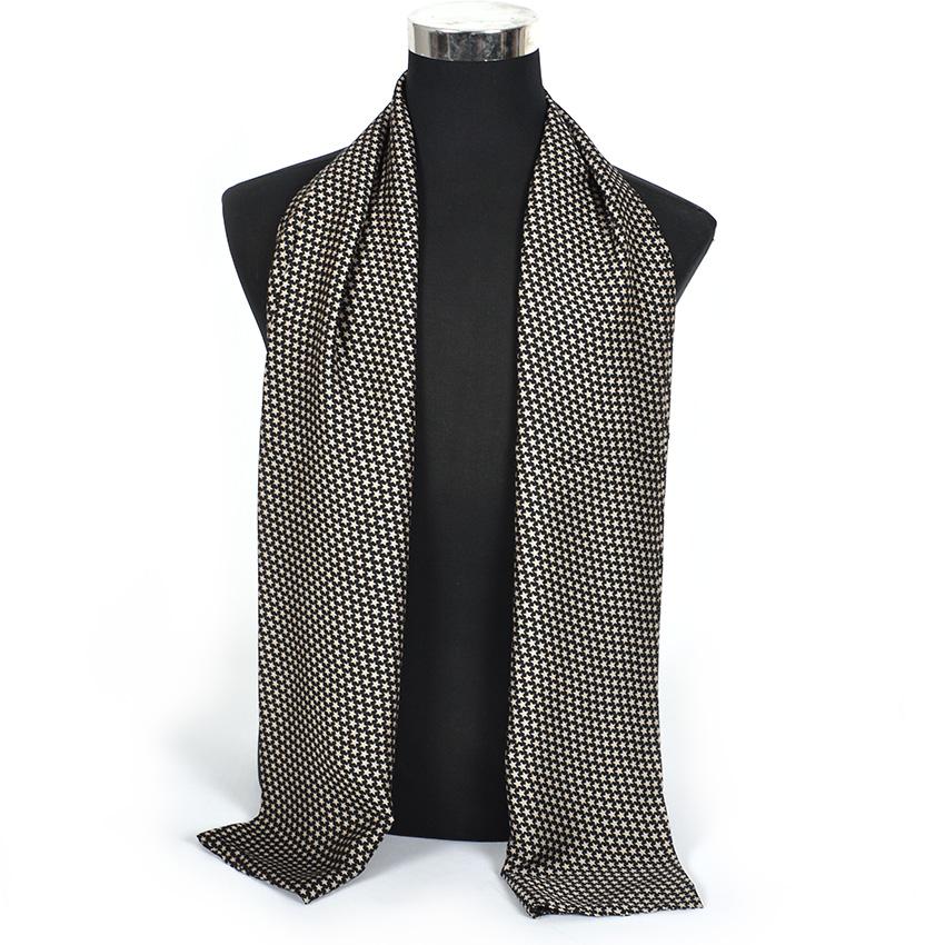 [BYSIFA] Herren Seidenschal Halstuch Herbst Winter Herren Lange Schals Mode Hahnentritt Business Schal Krawatte 170*30cm