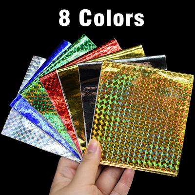 8 Stück/Packung Holografische Klebeaufkleber Bastel-DIY-Folie Flash Köderband für Angelköderherstellung Metallköder
