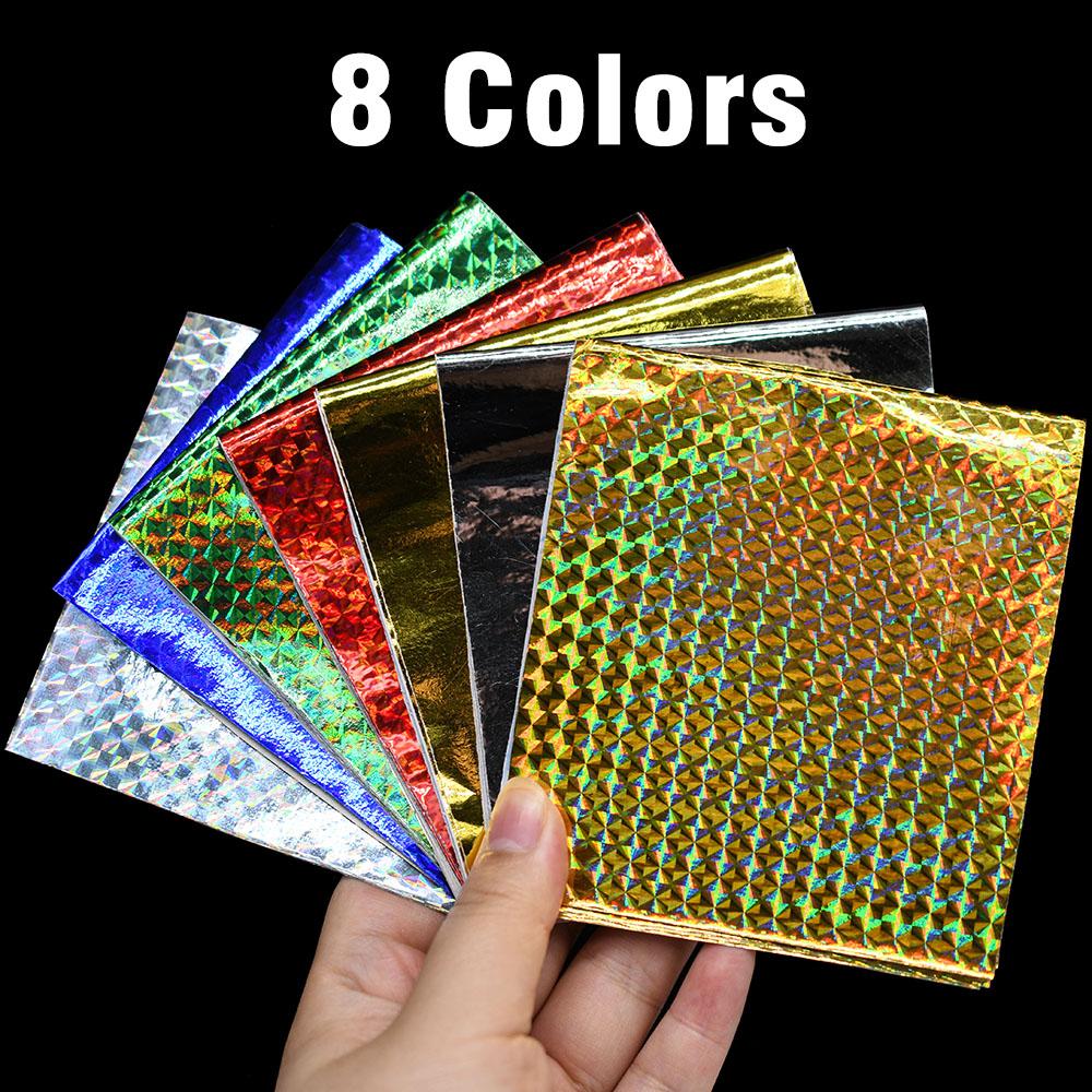8 Stück/Packung Holografische Klebeaufkleber Bastel-DIY-Folie Flash Köderband für Angelköderherstellung Metallköder