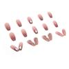 24 Pcs Treasure Wear Nail Glazed Water Drop Diamond Chain Love Fairy Nail Art Long Diamond Wear Nail Finished Nail