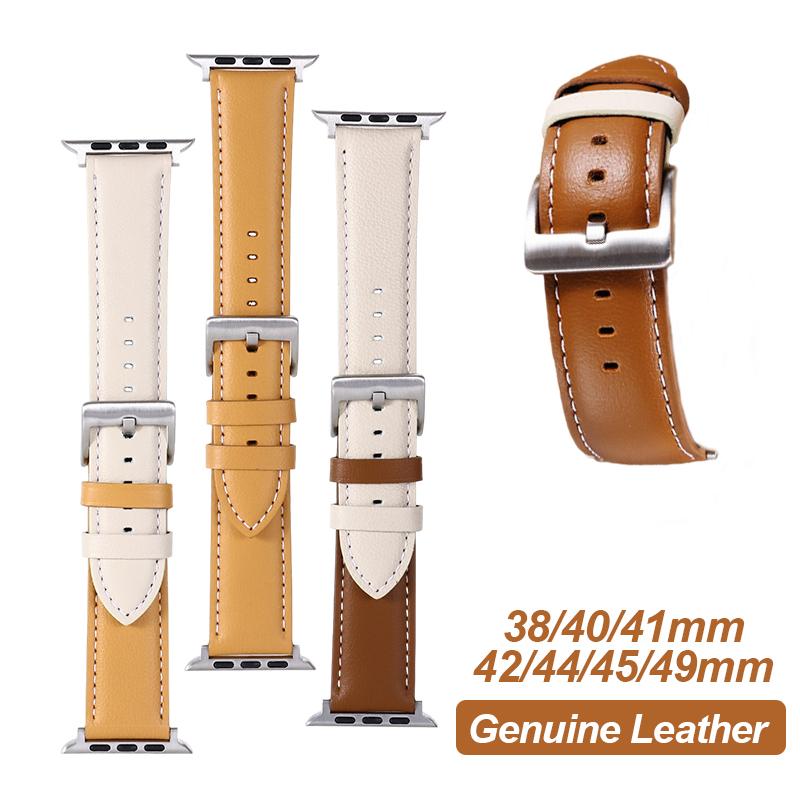 

Высококачественный кожаный ремешок для Apple Watch 49 мм 44 мм 40 мм 45 мм 41 мм 42 мм 38 мм браслет IWatch Ultra Series 8 7 6 5 3 4 Se Ремешок