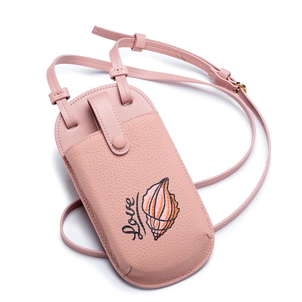 

New creative contrasting color mobile phone bag niche design first-layer cowhide vertical versatile mini oblique span small bag