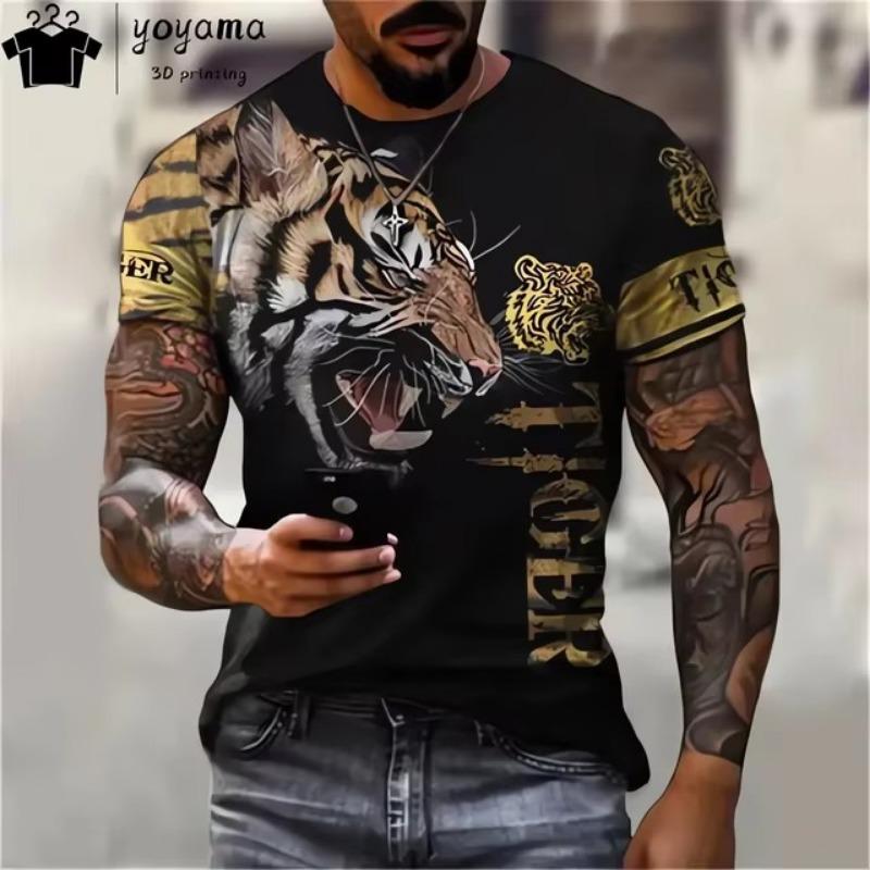 Herren-T-Shirts mit Halloween-Fledermäusen und Zibetkatzen, trendige Neuheiten, 3D-Druck, Rundhalsausschnitt, Oberteile, lässig, einfacher Stil, übergroße Herrenbekleidung