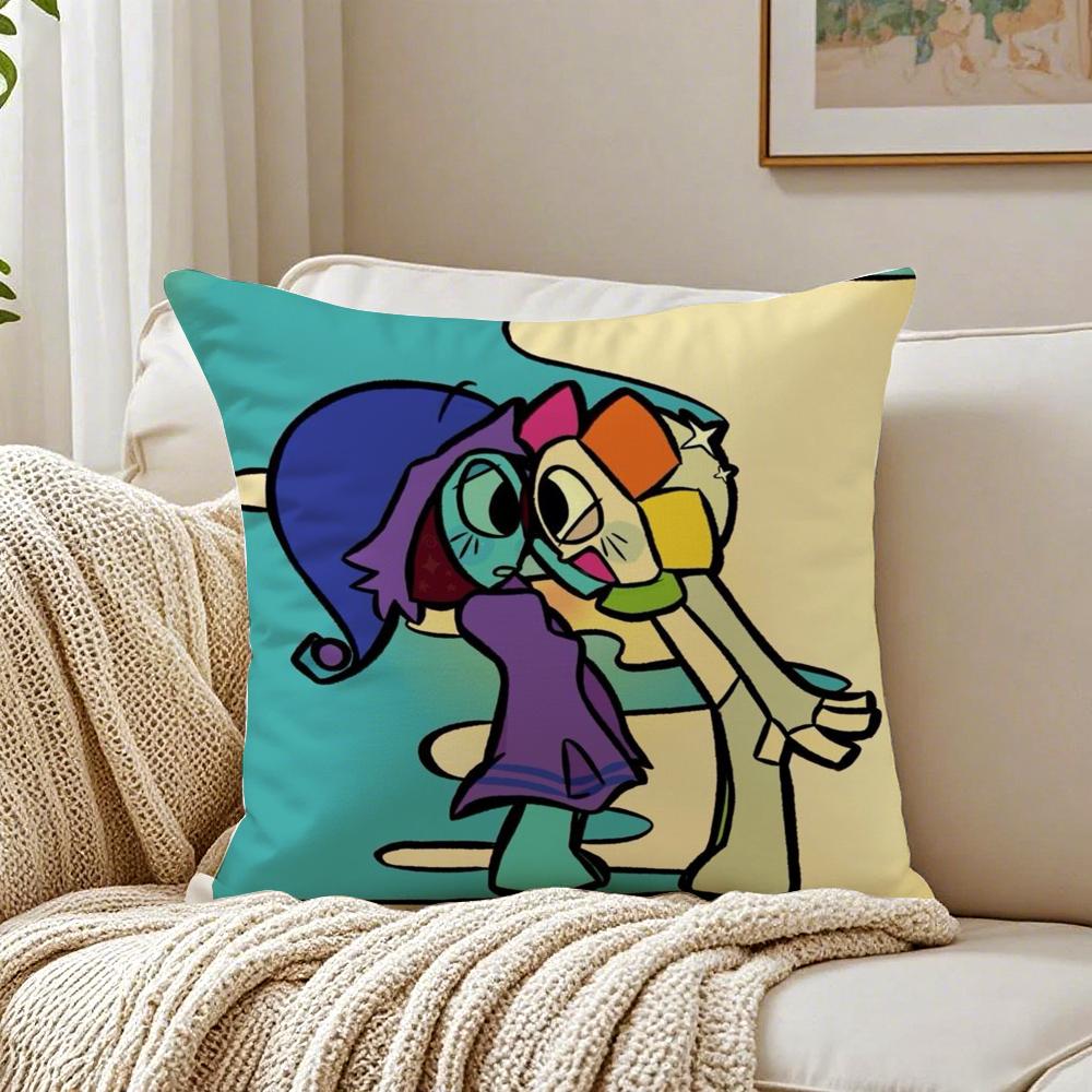 Creative Indie Game DDandys WWorld Cushion Cover Linen Pillowcase Soft for Sofa Bed Home Room Decor