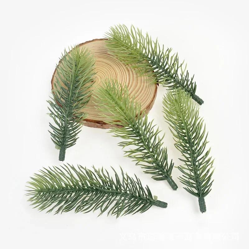 10pcs Home Decoration Artificial Plants Christmas Pine Needle Branches Fake Flower DIY Christmas Tree Wreath Gift Wedding Party