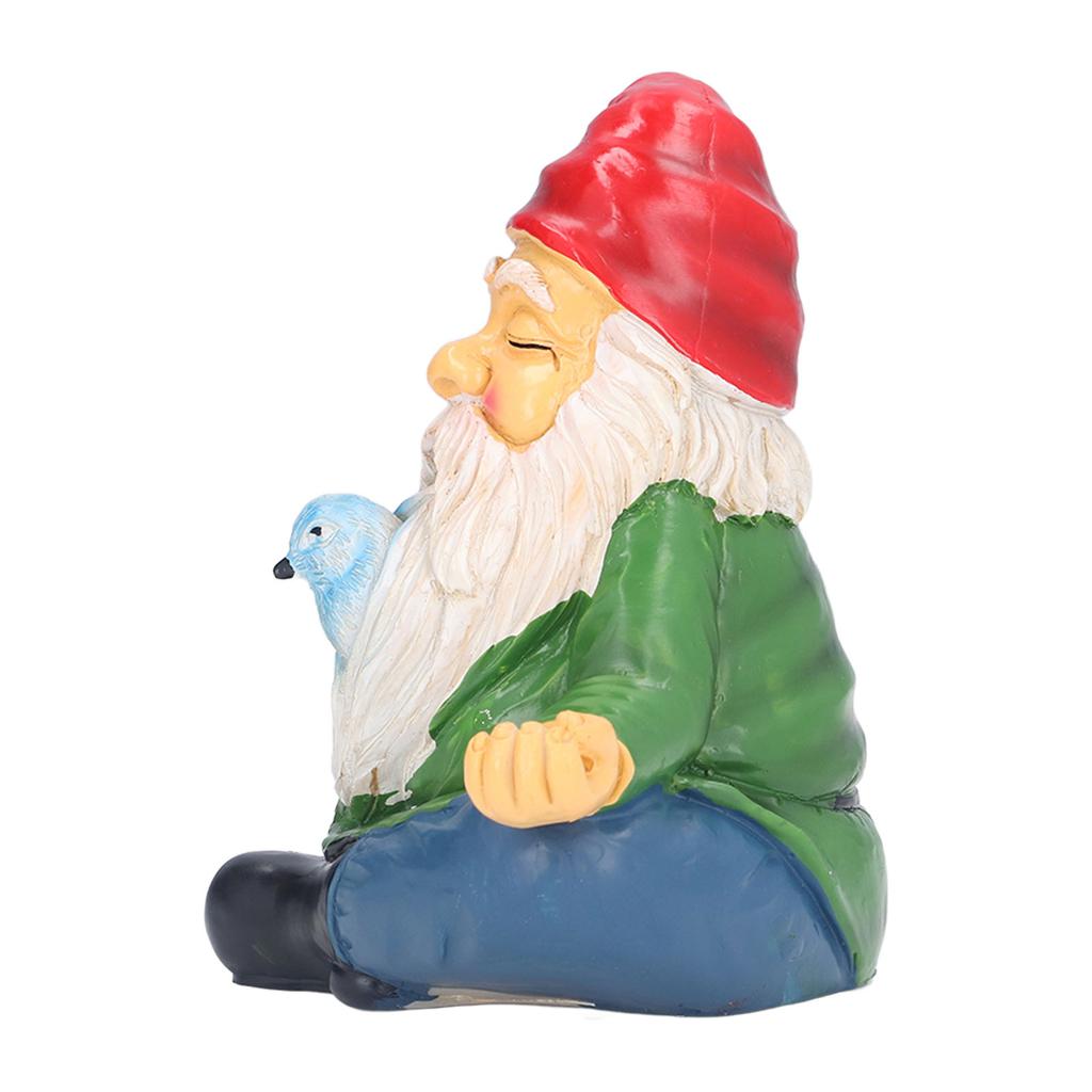 Meditating Dwarf Ornament Resin Hand Craft Garden Zen Gnome for Patio Backyards Decoration
