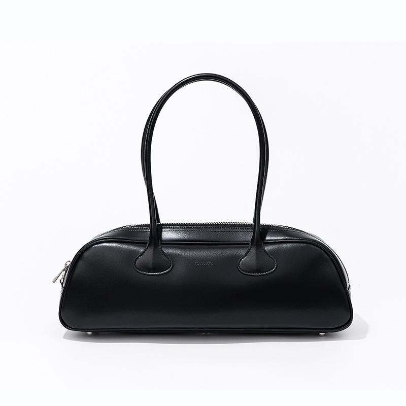 

Сумка для боулинга в стиле ретро от Wind, новая универсальная сумка-багет из коровьей кожи для ношения на плече или под мышкой, большой вместимости чёрный