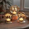New Golden Christmas Candle Holder Christmas Tree Deer Bell Iron Xmas Candlestick Candle Stand Home Decorations Table Ornament