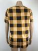 Plus Size Women's Summer Plaid Print T-Shirt Round Neck Loose Milk Silk Short Sleeve Casual Flowy Swing Blouse Top