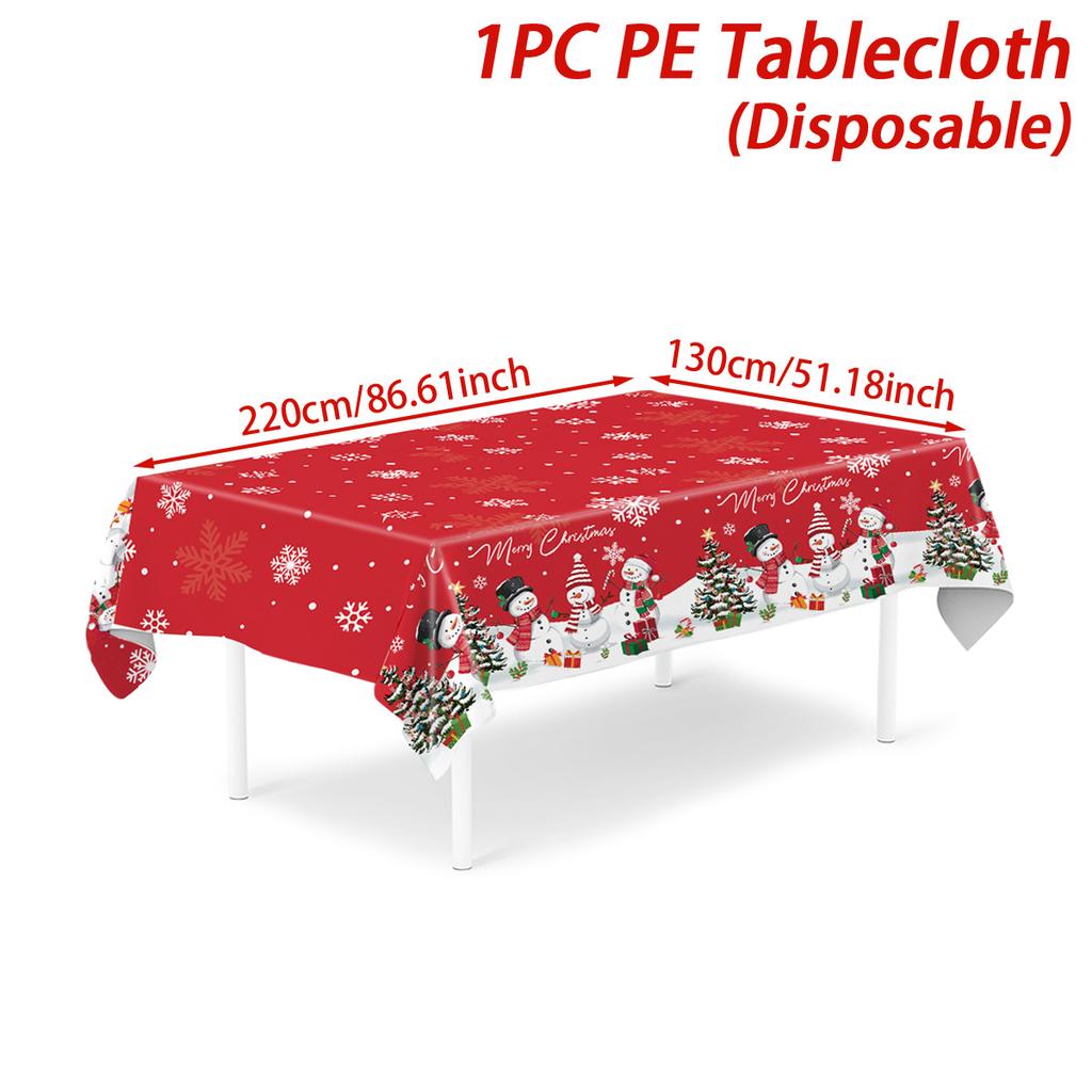 Christmas Snowflake Plastic Tablecloth Merry Christmas Decorations for Home 2025 Navidad Natal Xmas Table Ornament New Year 2026