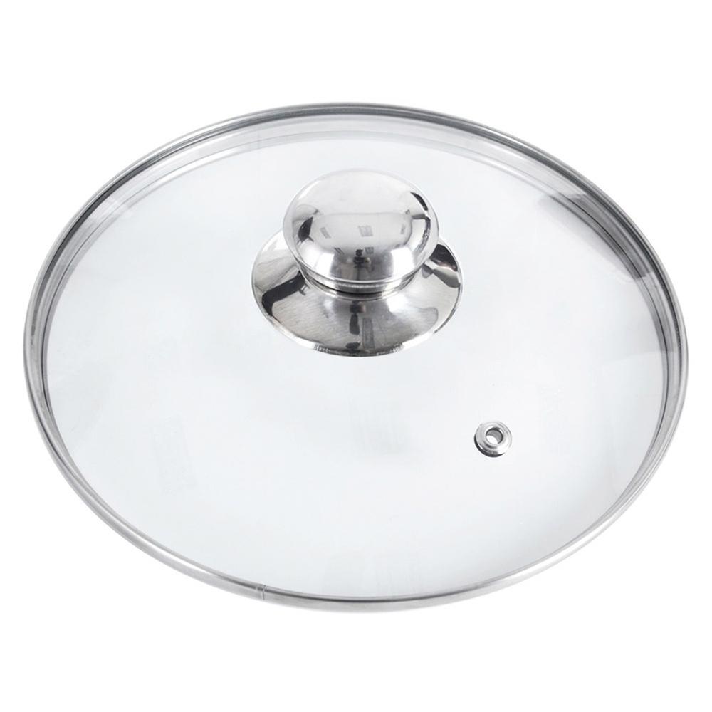 Orion 22cm Universeller Glasdeckel mit Edelstahlrand und Dampfloch