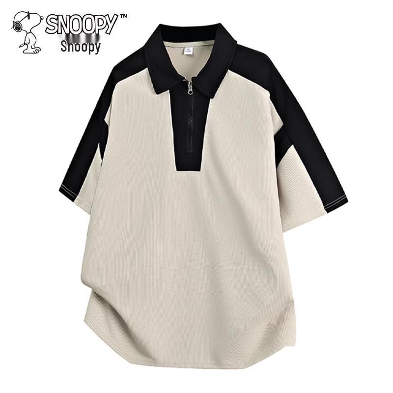 SNOOPY Men's American Retro Loose Fit Polo Shirt
