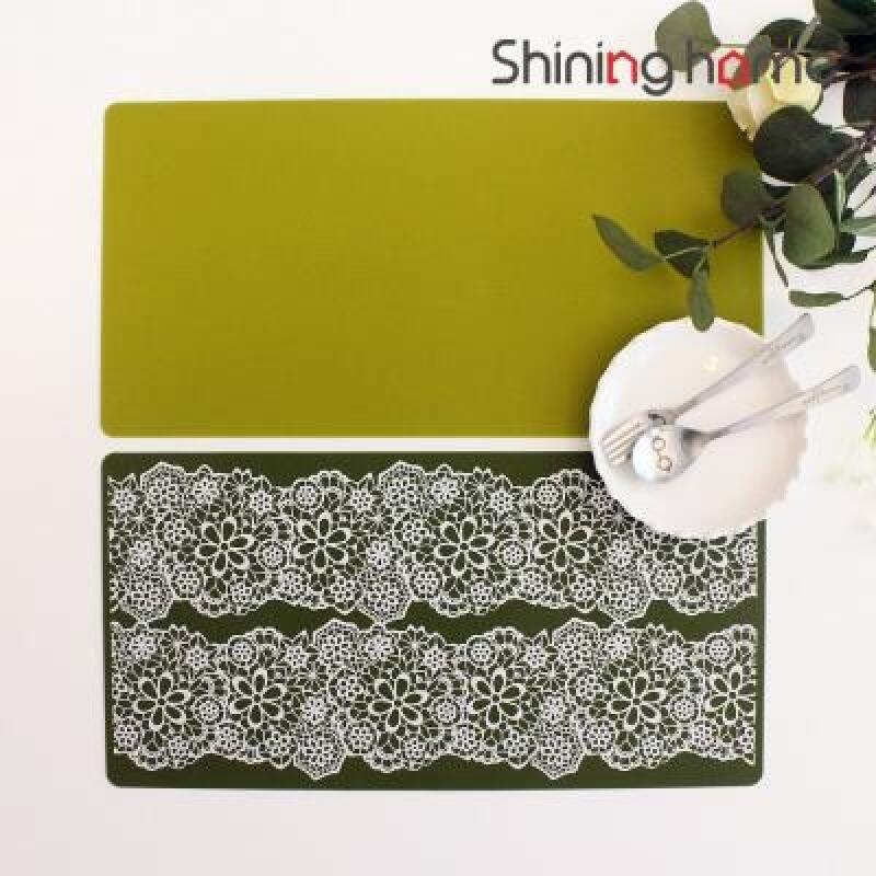 Lace Silicone Placemat/Runner 1P white