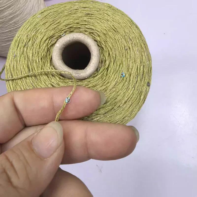Glitter Mulberry Silk Cotton Thread 500g/Roll Glitter Bead Silk Lace Thread Soft Silky Spring/summer DIY Hand-woven Thread