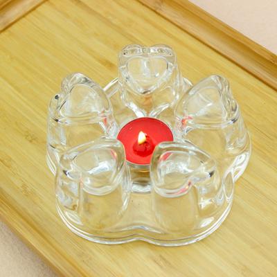 Théière à fleurs en forme de cœur, résistance à la chaleur, machine à verre, Base chauffante pour café