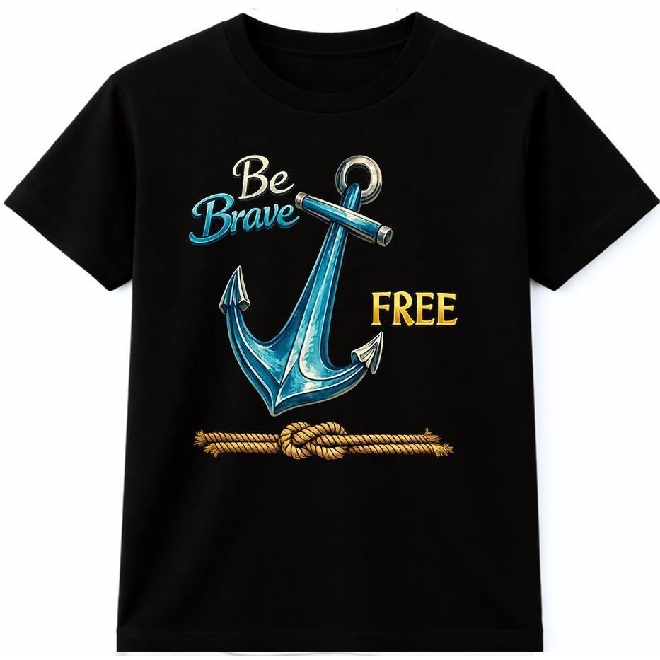 Anchor T-Shirt Nautical Graphic Tee Sailor Navy Sea Boat Inspirational Gift Top S разноцветный