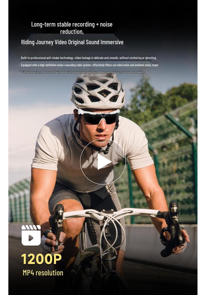 AI Smart Cycling Glasses: 800W Camera & Audio Translation for First-Person Sports Videos